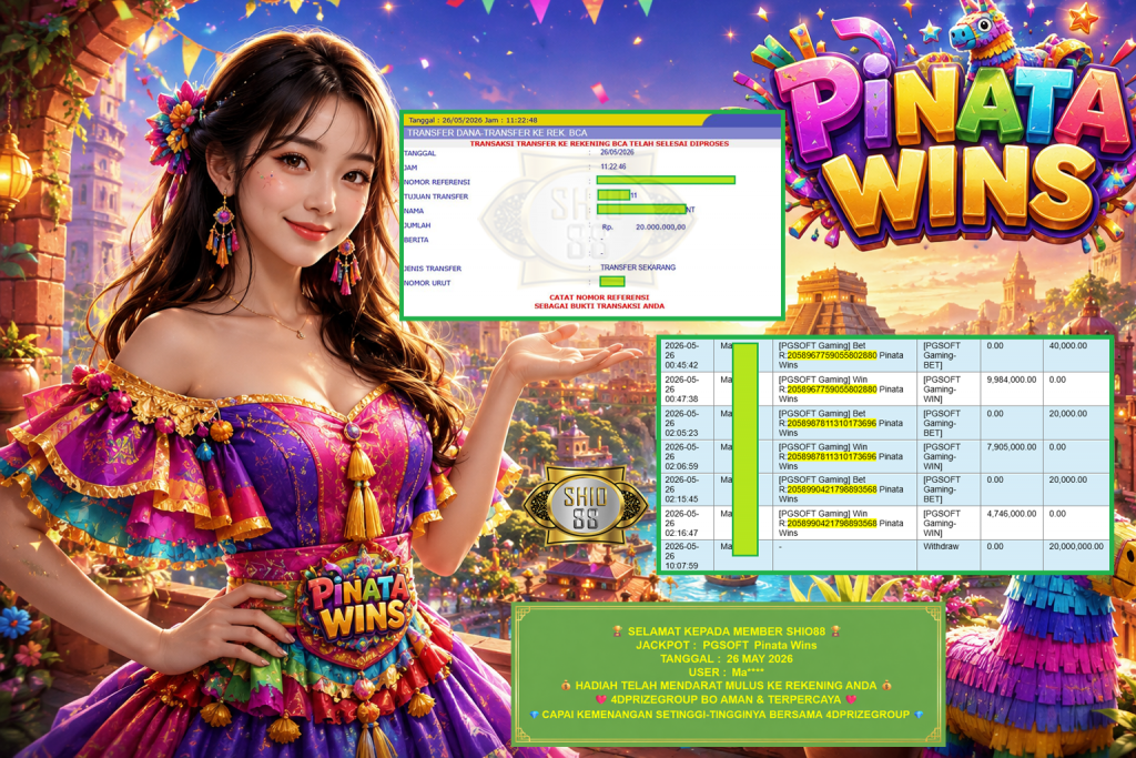 SHIO88 JACKPOT PGSOFT Gaming ” Pinata Wins “‎‎‏‏ ‎‎‏‏‎‎‏‏Rp 20.000.000 ,- LUNAS