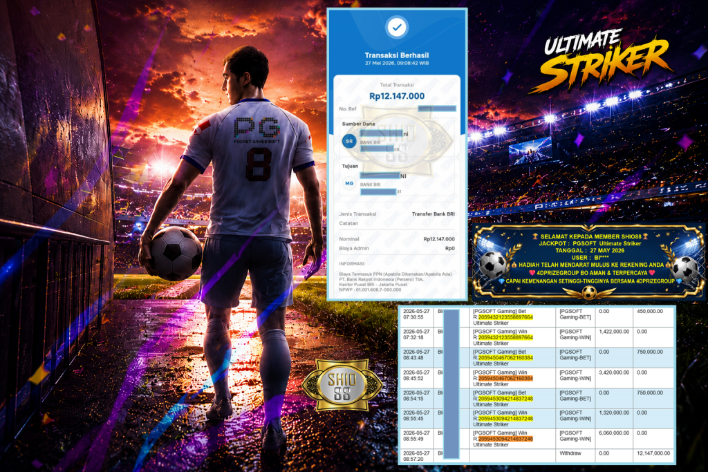 SHIO88 JACKPOT PGSOFT Gaming ” Ultimate Striker “‎‎‏‏ ‎‎‏‏‎‎‏‏Rp 12.147.000 ,- LUNAS