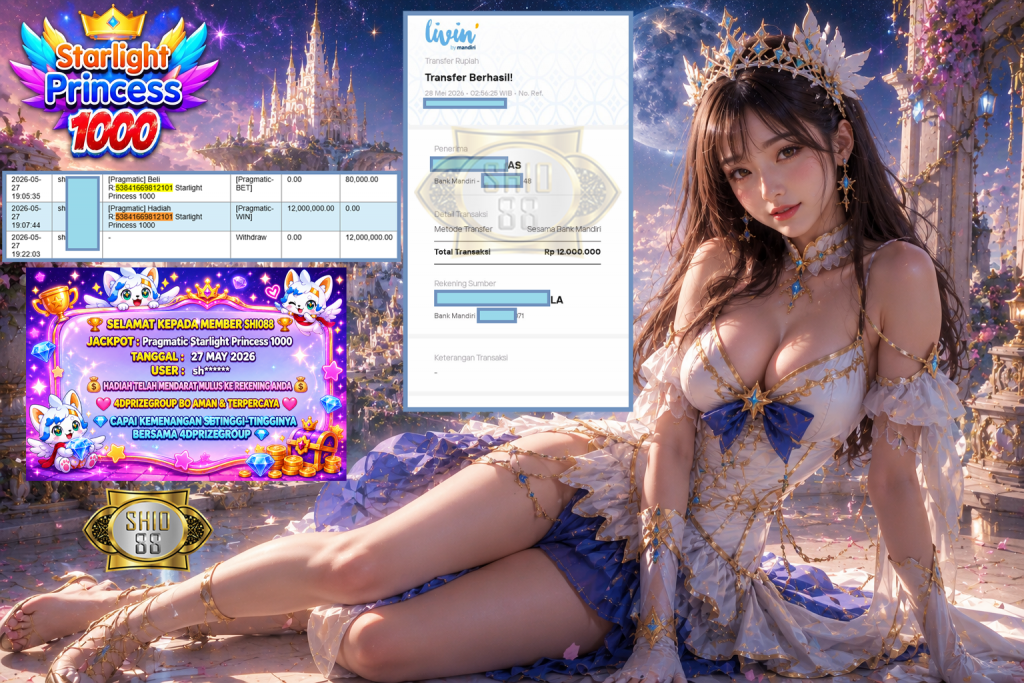 SHIO88 JACKPOT PRAGMATIC ” Starlight Princess 1000 ” Rp 12.000.000,- LUNAS