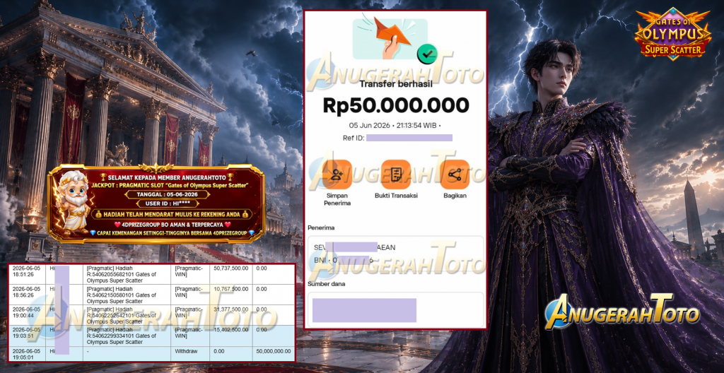 ANUGERAHTOTO JACKPOT PRAGMATIC SLOT βGates of Olympus Super Scatterβ βββββ ββββ ββββ βββββ ββββ βββββββββ ββββ ββββ βββββ ββββ ββββRp 50.000.000,- LUNAS