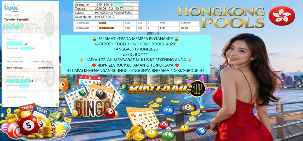 BINTANG4DP JACKPOT TOGEL HONGKONG POOLS “4029” Rp10.100.000,- LUNAS