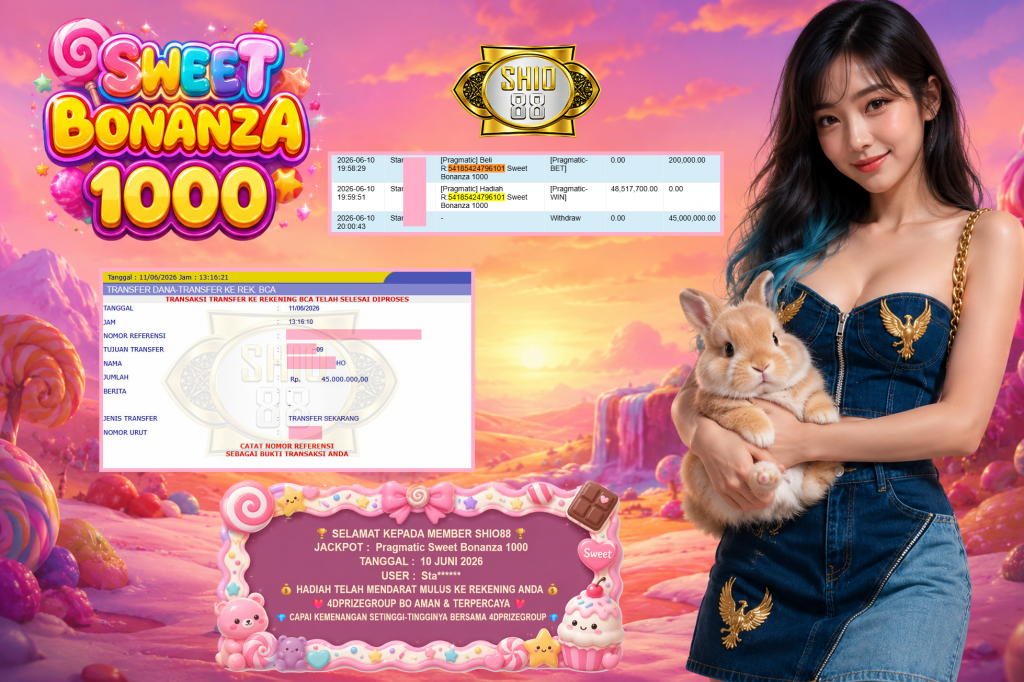 SHIO88 JACKPOT PRAGMATIC β Sweet Bonanza 1000β³ Rp 45.000.000,- LUNAS