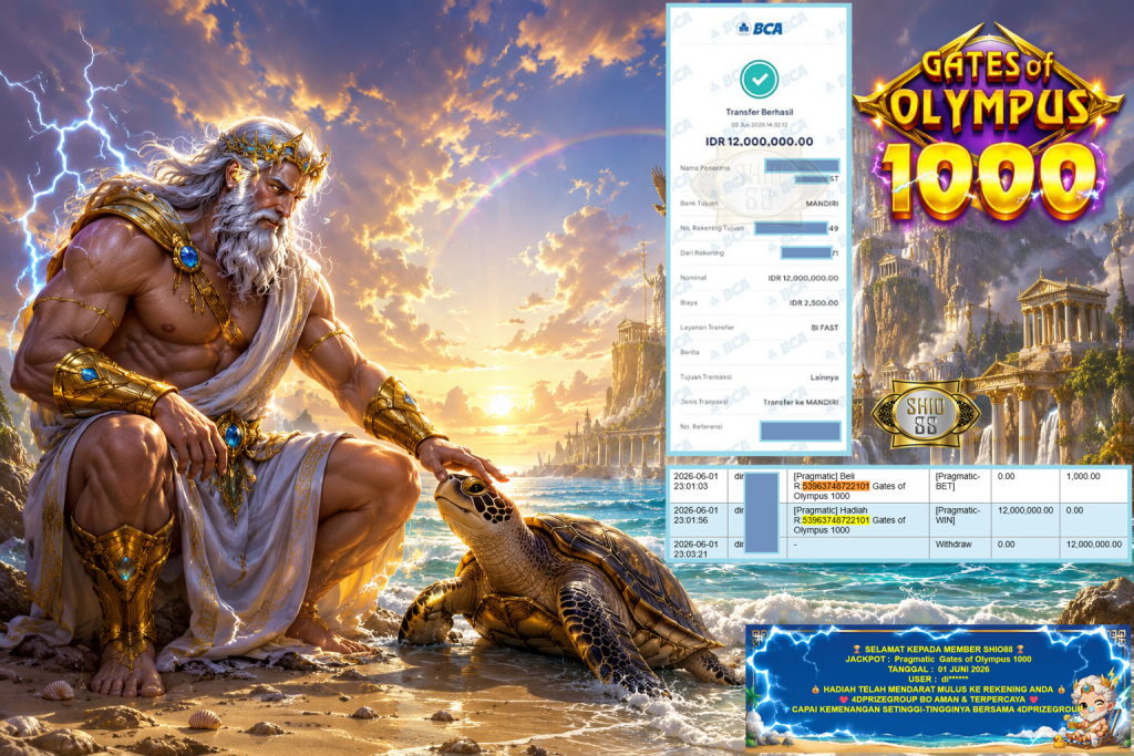 SHIO88 JACKPOT PRAGMATIC ” Gates of Olympus 1000 ” Rp 12.000.000,- LUNAS