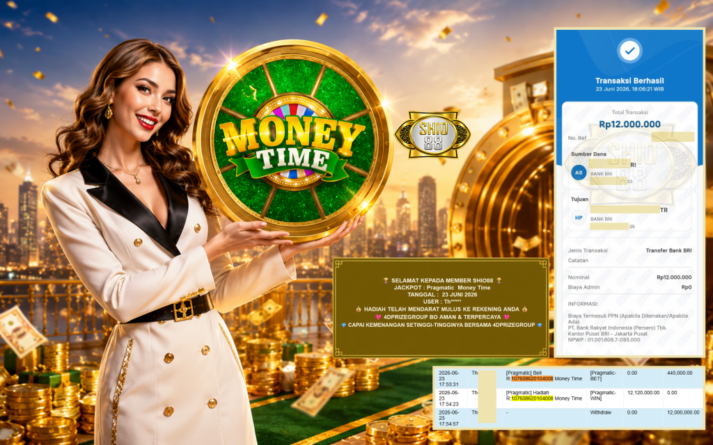 SHIO88 JACKPOT PRAGMATIC LIVE GAME ” Money Time ” ‎‏‏‎Rp 12.000.000,- LUNAS
