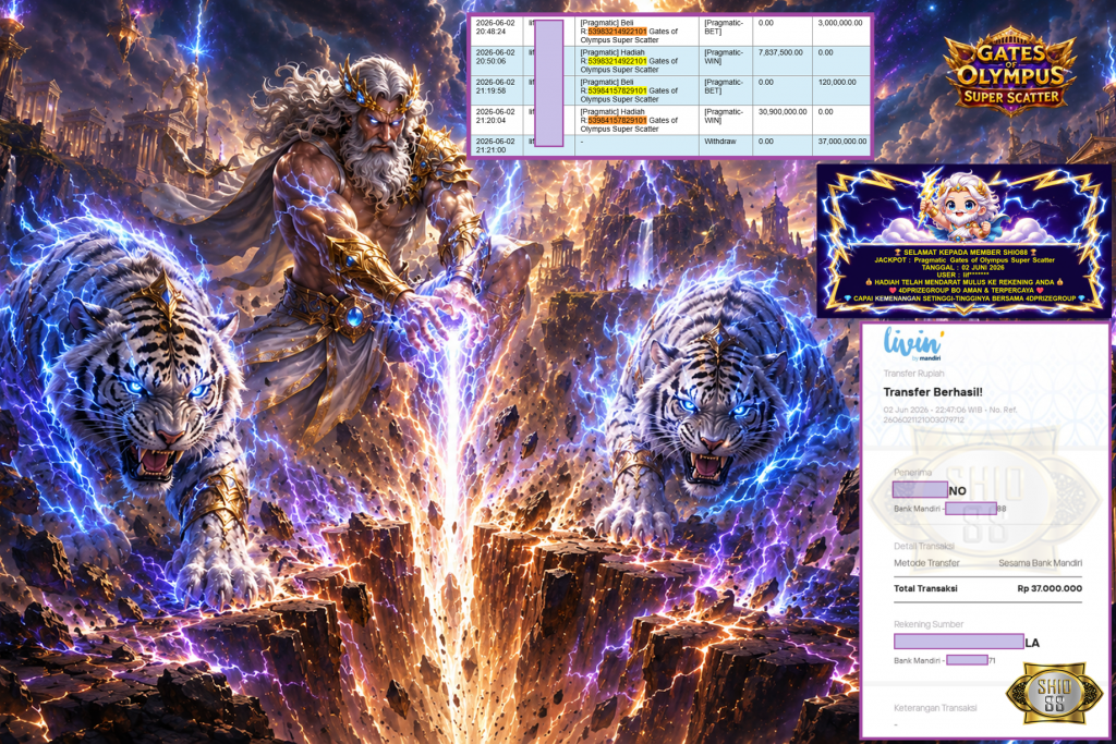 SHIO88 JACKPOT PRAGMATIC ” Gates of Olympus Super Scatter ” Rp 37.000.000,- LUNAS