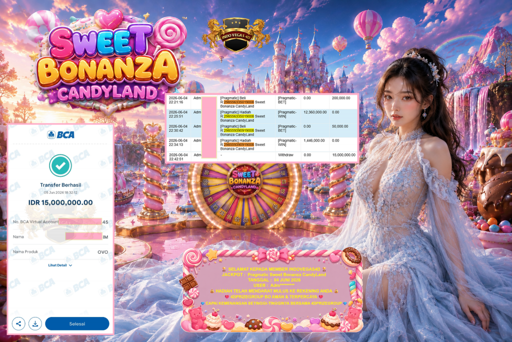 INDOVEGAS4D JACKPOT PRAGMATIC LIVE GAME β Sweet Bonanza CandyLand β ββββRp 15.000.000,- LUNAS