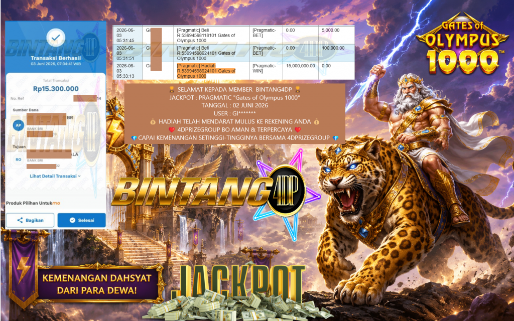 BINTANG4DP PRAGMATIC “Gates of Olympus 1000″‎‎‏‏ ‎‎‏‏‎‎‏‏Rp15.300.000,- LUNAS