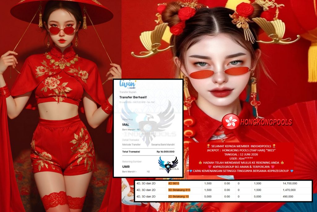 INDO4DPOOLS JACKPOT HONGKONG POOLS (TIAP HARI) β9815β Rp16.000.000,- LUNAS