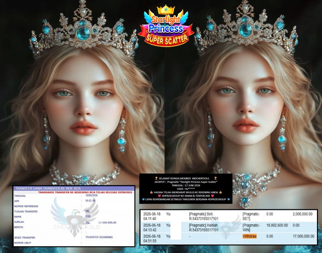 INDO4DPOOLS JACKPOT Pragmatic βStarlight Princess Super Scatterβ Rp17.000.000,- LUNAS