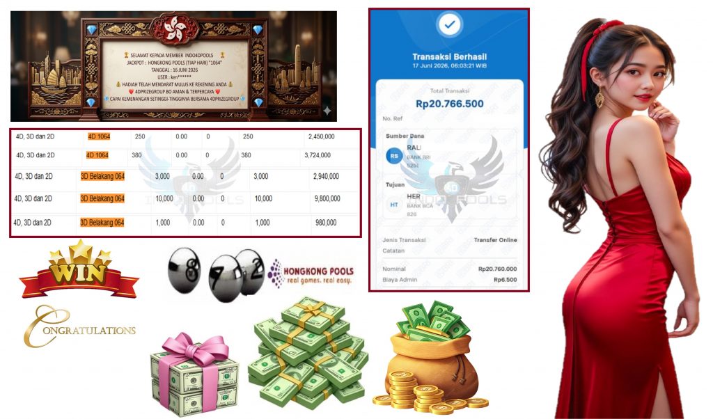 INDO4DPOOLS JACKPOT HONGKONG POOLS (TIAP HARI) “1064” Rp20.766.500,- LUNAS