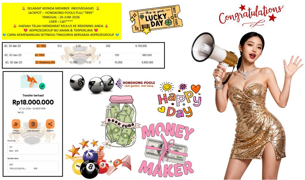 INDOVEGAS4D JACKPOT HONGKONG POOLS FULL “7895” Rp18.000.000,- LUNAS