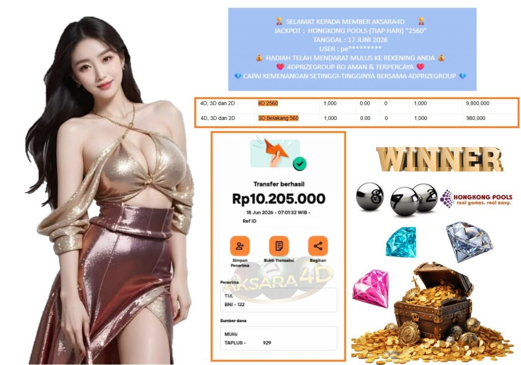 AKSARA4D JACKPOT HONGKONG POOLS (TIAP HARI) “2560” Rp10.205.000,- LUNAS