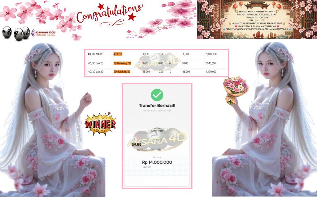 AKSARA4D JACKPOT HONGKONG POOLS FULL “5790” Rp14.000.000,- LUNAS