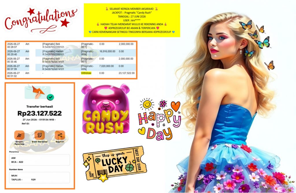 AKSARA4D JACKPOT Pragmatic “Candy Rush” Rp23.127.522,- LUNAS