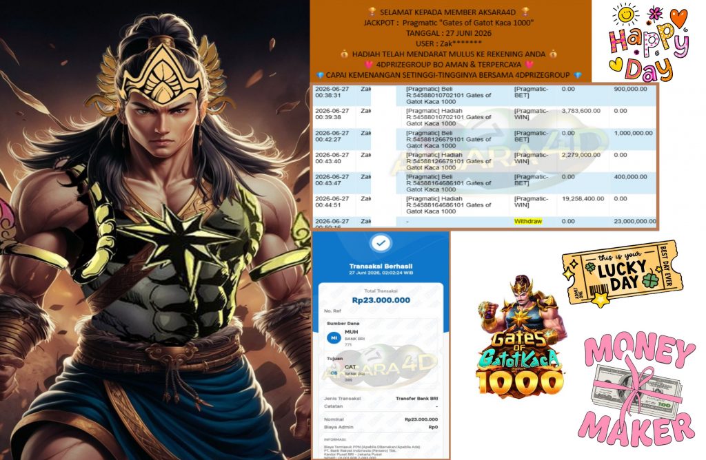 AKSARA4D JACKPOT Pragmatic “Gates of Gatot Kaca 1000″‎‏‏‎ Rp23.000.000,- LUNAS