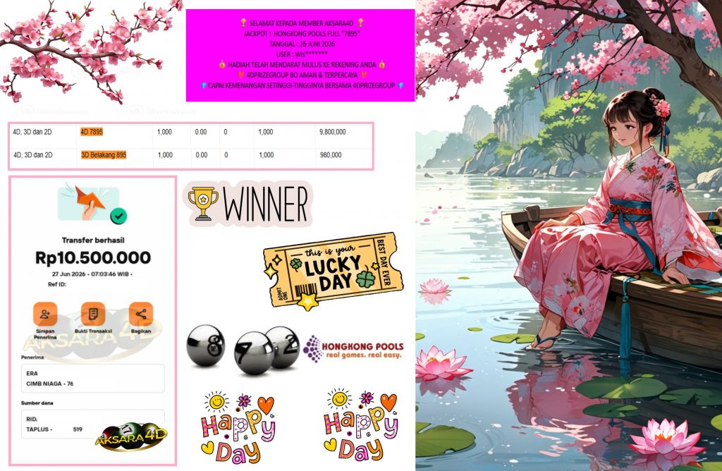AKSARA4D JACKPOT HONGKONG POOLS FULL “7895” Rp10.500.000,- LUNAS