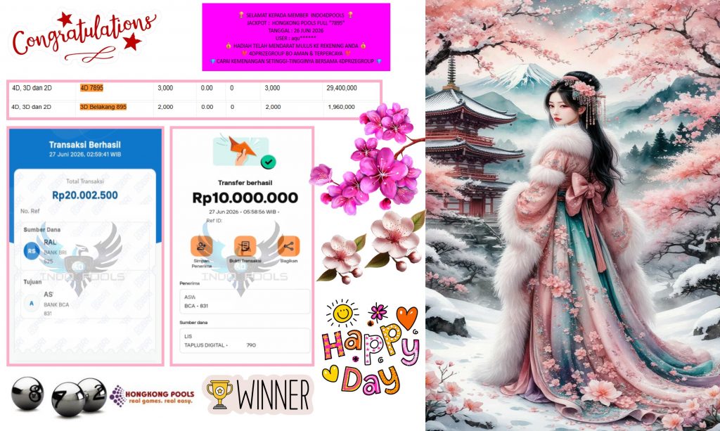 INDO4DPOOLS JACKPOT HONGKONG POOLS FULL “7895” Rp30.000.000,- LUNAS
