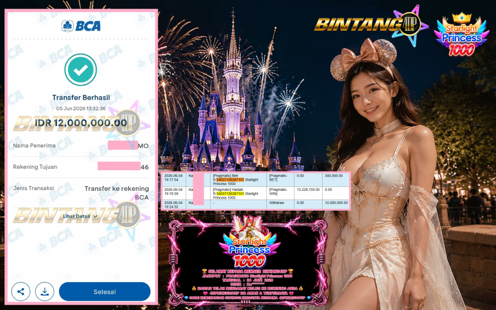 BINTANG4DP JACKPOT PRAGMATIC βStarlight Princess 1000β³βββββ Rp12.000.000,- LUNAS