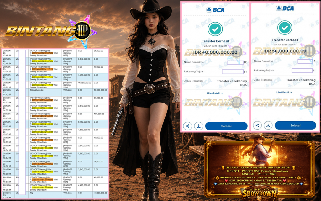BINTANG4DP JACKPOT PGSOFT “Wild Bounty Showdown” Rp90.000.000,- LUNAS
