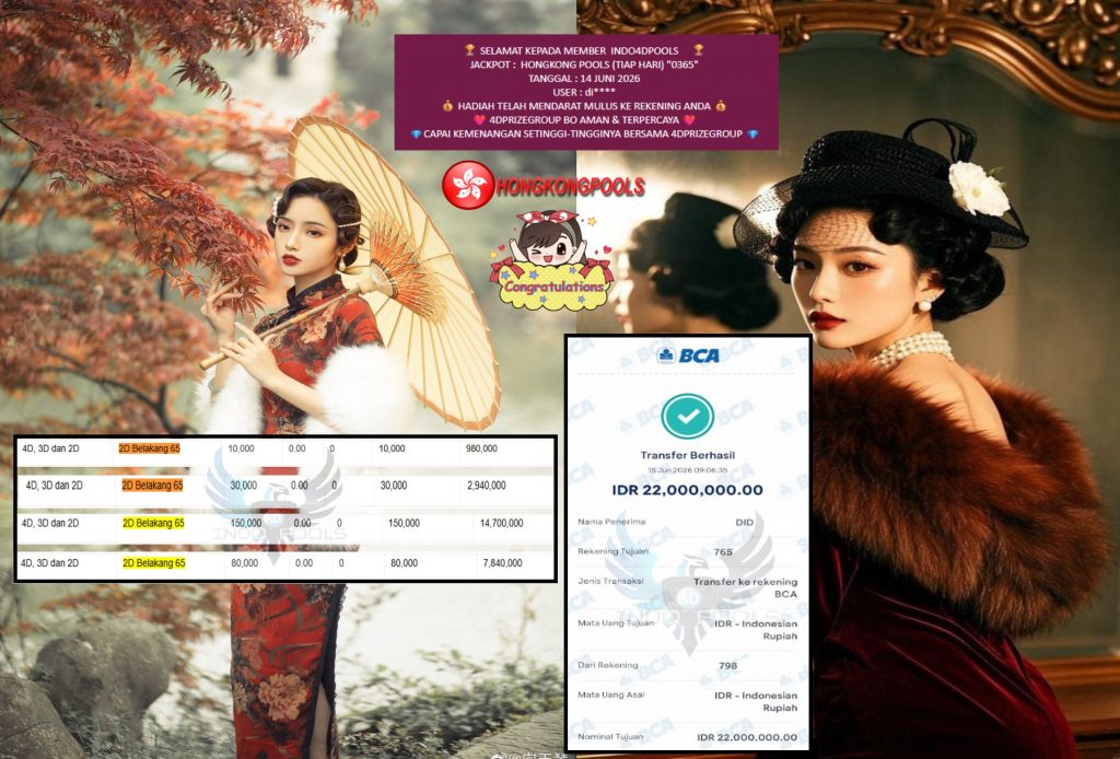 INDO4DPOOLS JACKPOT HONGKONG POOLS (TIAP HARI) “0365” Rp22.000.000,- LUNAS
