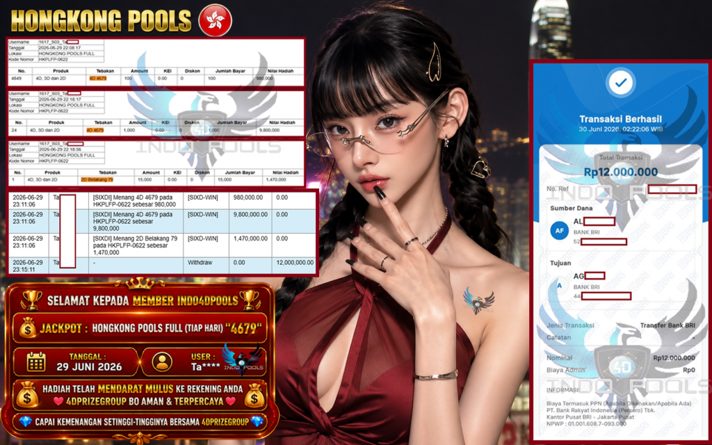 INDO4DPOOLS JACKPOT HONGKONG POOLS FULL (TIAP HARI) “4679”‎‏‏‎‎ Rp12.000.000,- LUNAS