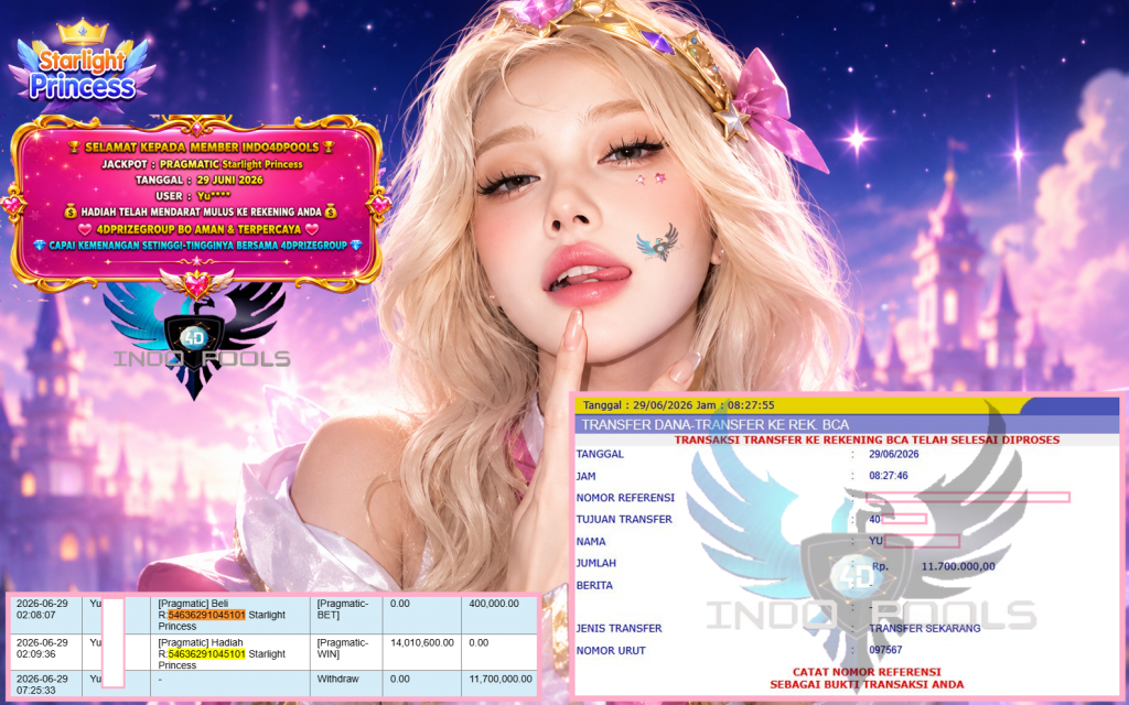 INDO4DPOOLS JACKPOT PRAGMATIC “Starlight Princess”‎‏‏‎‎ Rp11.700.000,- LUNAS