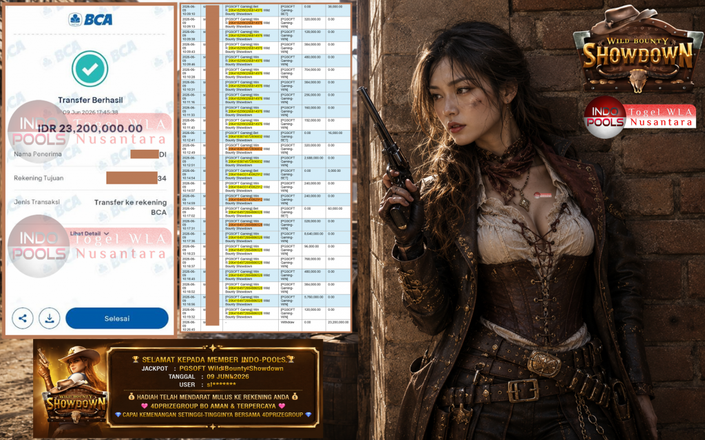 INDO-POOLS JACKPOT PGSOFT βWild Bounty Showdownβββββ ββββββββRp23.200.000,- LUNAS