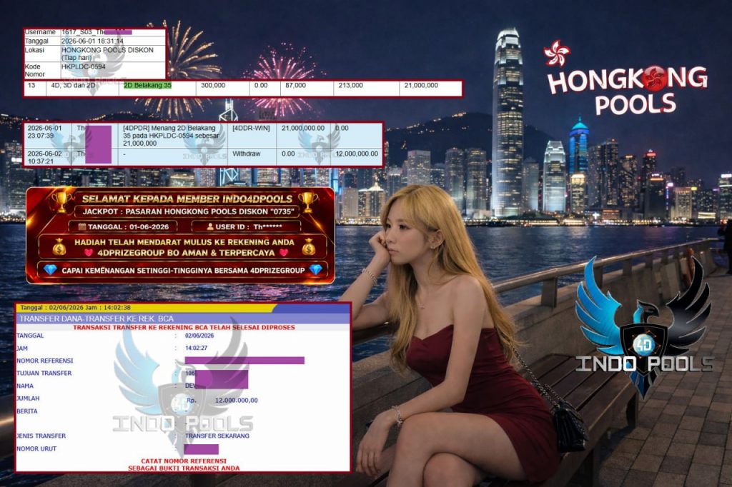 INDO4DPOOLS JACKPOT PASARAN HONGKONG POOLS DISKON “0735” Rp12.000.000,- LUNAS