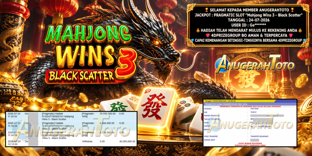 ANUGERAHTOTO JACKPOT PRAGMATIC SLOT βMahjong Wins 3 β Black Scatterβ βββ ββββ ββββ βββββ ββββ ββββββ ββββ ββββ βββββ ββββ ββββββRp 40.000.000,- LUNAS