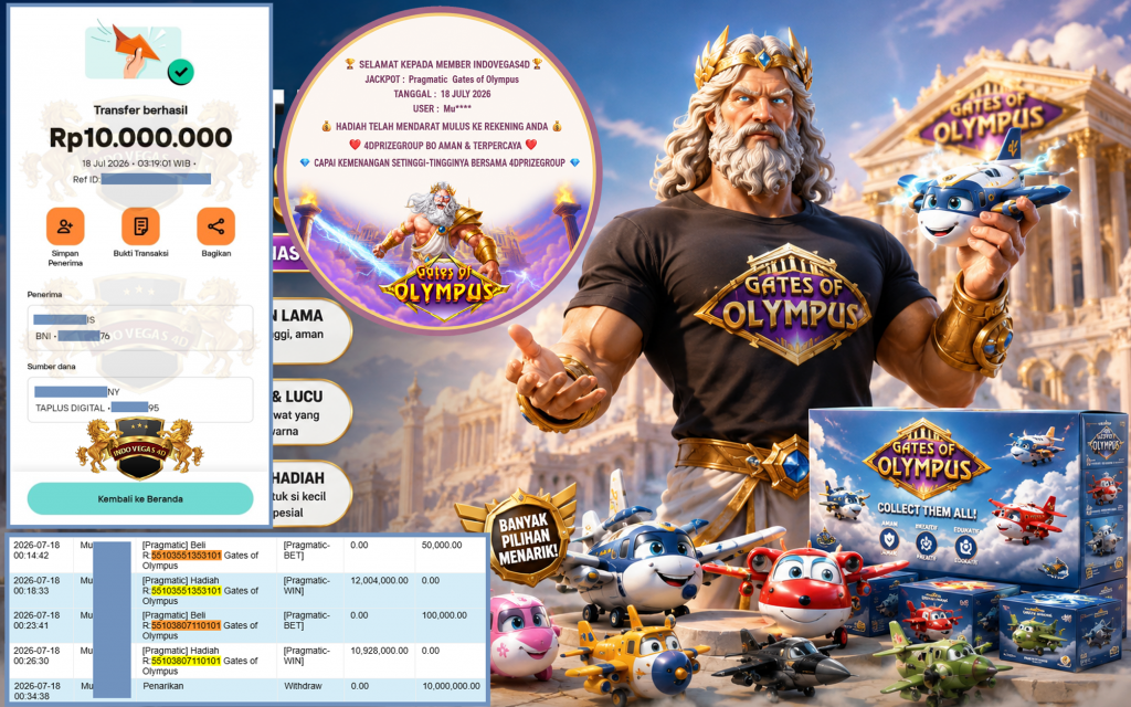 INDOVEGAS4D JACKPOT PRAGMATIC β Gates of Olympus β Rp 10.000.000 ,- LUNAS