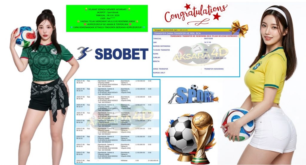 AKSARA4D JACKPOT Sportsbook Rp21.000.000,- LUNAS