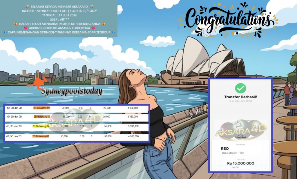 AKSARA4D JACKPOT SYDNEY POOLS FULL ( TIAP HARI ) “3402” Rp15.000.000,- LUNAS