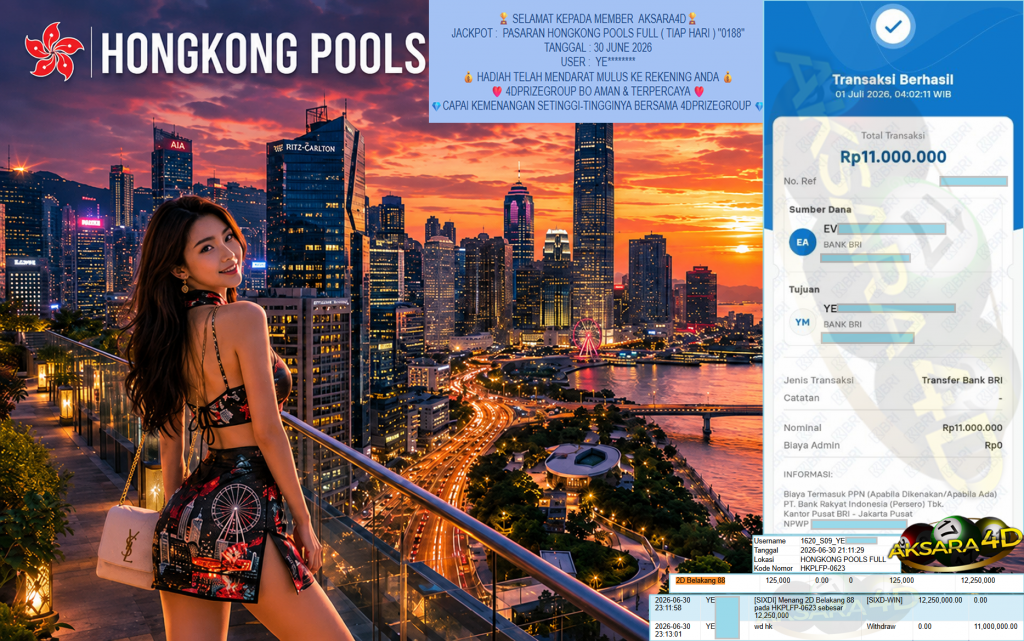 AKSARA4D JACKPOT PASARAN ” HONGKONG POOLS FULL ( TIAP HARI ) ” 0188″ ” Rp 11,000,000,- LUNAS