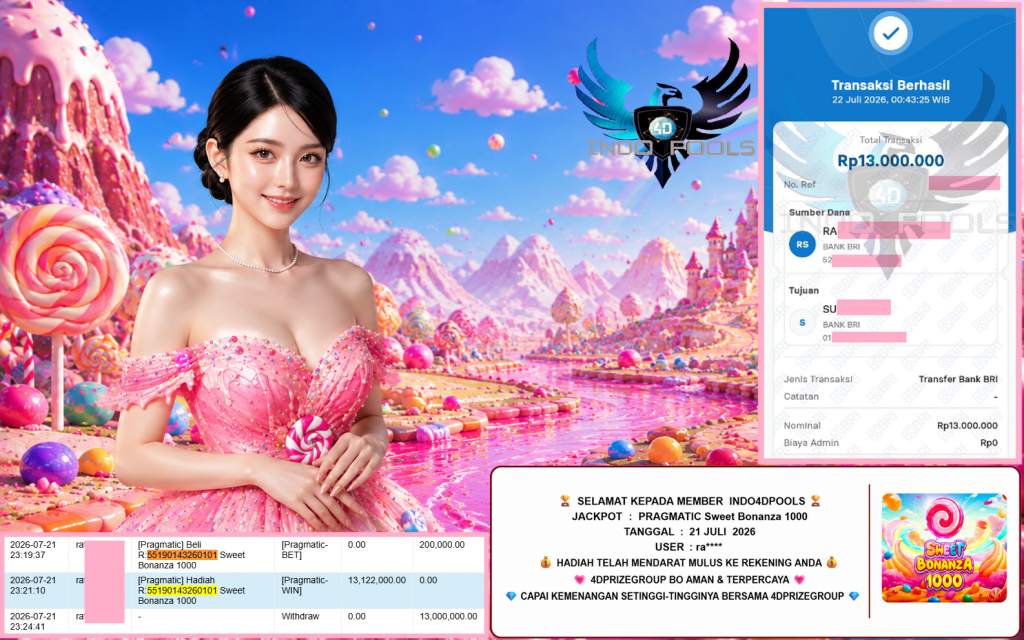 INDO4DPOOLS JACKPOT PRAGMATIC βSweet Bonanza 1000β³βββββ Rp13.000.000,- LUNAS