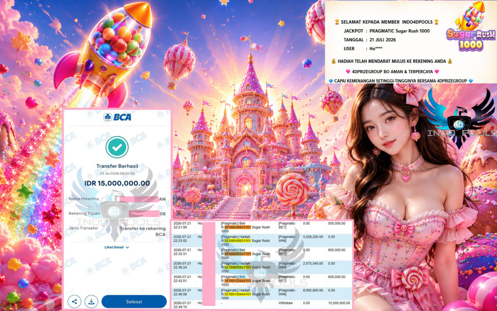 INDO4DPOOLS JACKPOT PRAGMATIC βSugar Rush 1000β³βββββ Rp15.000.000,- LUNAS