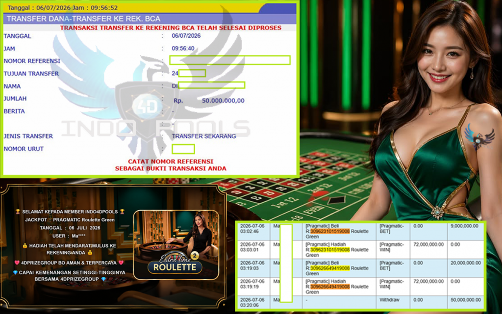 INDO4DPOOLS JACKPOT PRAGMATIC “Roulette 2 Extra Time” Rp50.000.000,- LUNAS