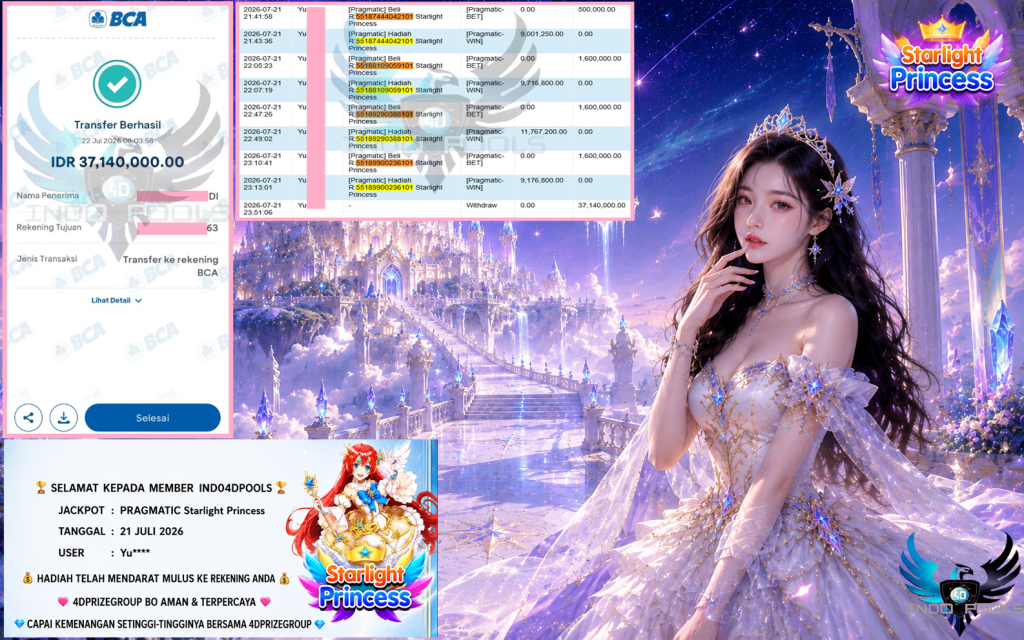 INDO4DPOOLS JACKPOT PRAGMATIC βStarlight Princessββββββ Rp37.140.000,- LUNAS