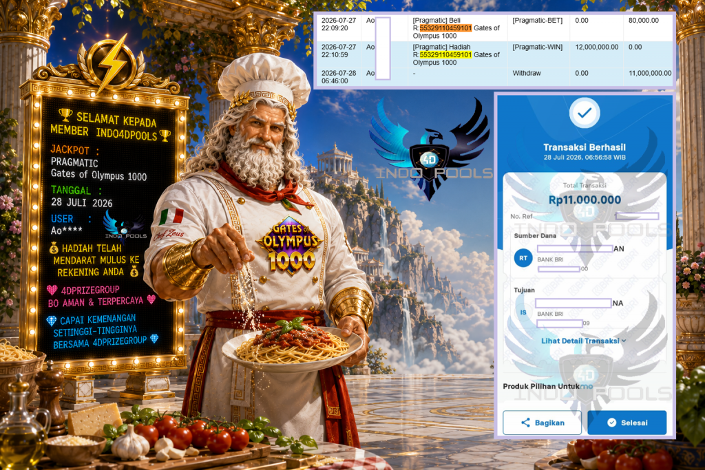 INDO4DPOOLS JACKPOT PRAGMATIC “Gates of Olympus 1000″‎‏‏‎‎ Rp11.000.000,- LUNAS