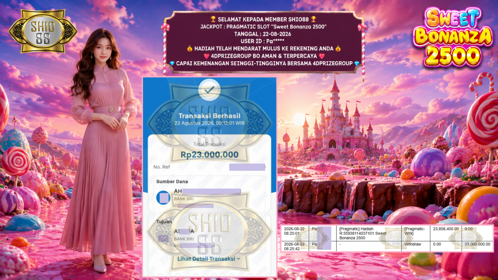 SHIO88 JACKPOT PRAGMATIC SLOT βSweet Bonanza 2500β Rp 23.000.000,- LUNAS