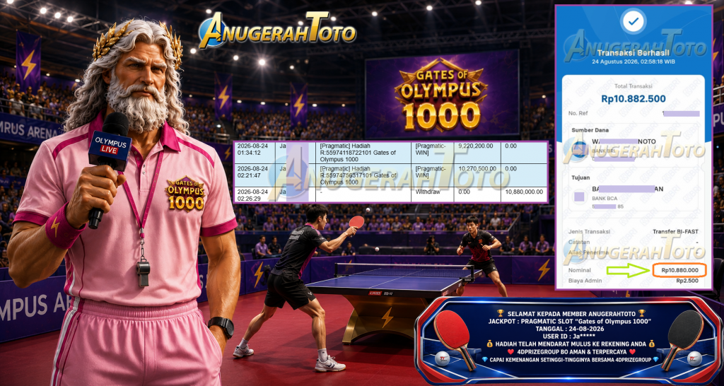ANUGERAHTOTO JACKPOT PRAGMATIC SLOT βGates of Olympus 1000β Rp 10.880.000,- LUNAS