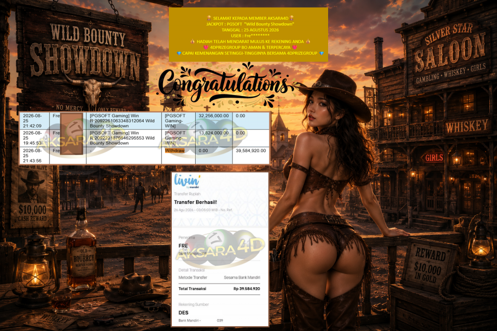 AKSARA4D JACKPOT PGSOFT “Wild Bounty Showdown” Rp39.584.920,- LUNAS