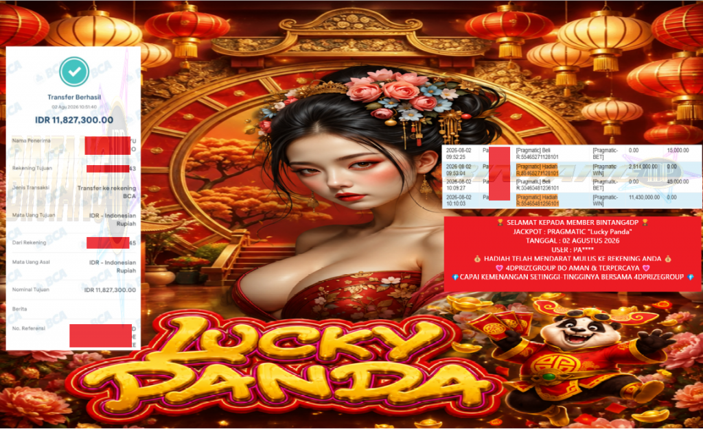 BINTANG4DP JACKPOT PASARAN PRAGMATIC “Lucky Panda” Rp 11,827,300,- LUNAS