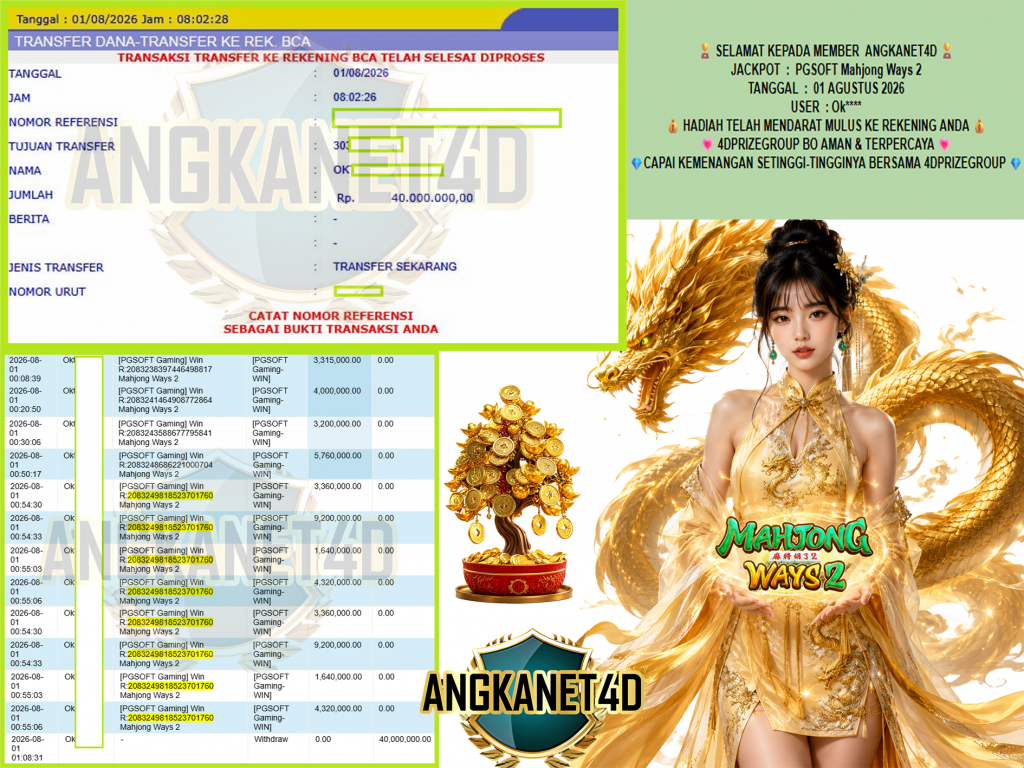 ANGKANET4D JACKPOT PGSOFT “Mahjong Ways 2″‎‎‏‏ ‎‎‏‏‎‎‏‏Rp40.000.000,- LUNAS