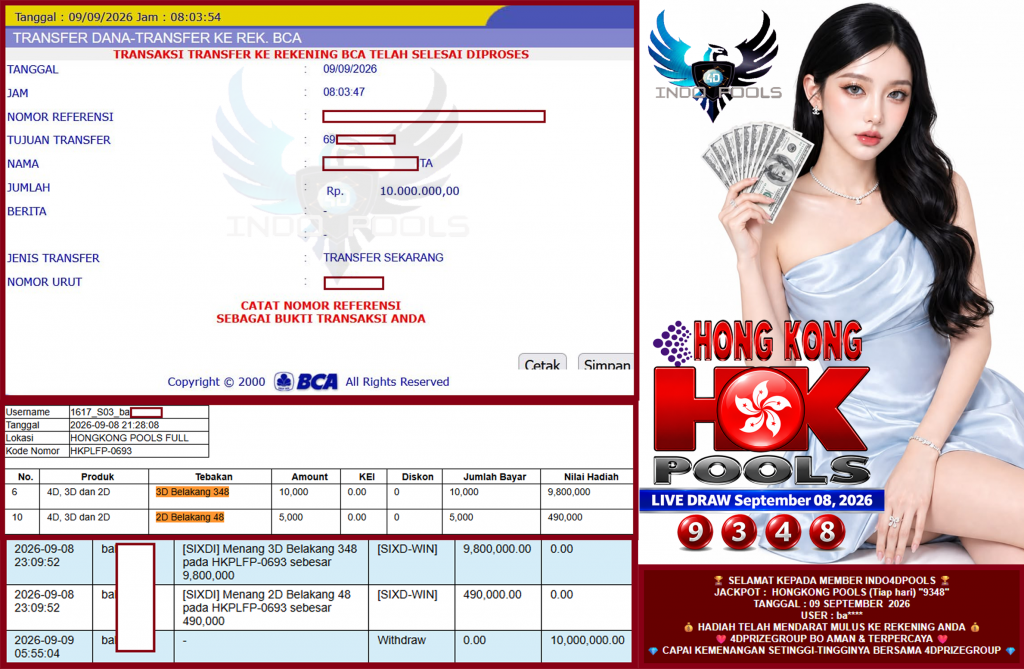 INDO4DPOOLS JACKPOT HONGKONG POOLS (Tiap hari) “9348” Rp10.000.000,- LUNAS